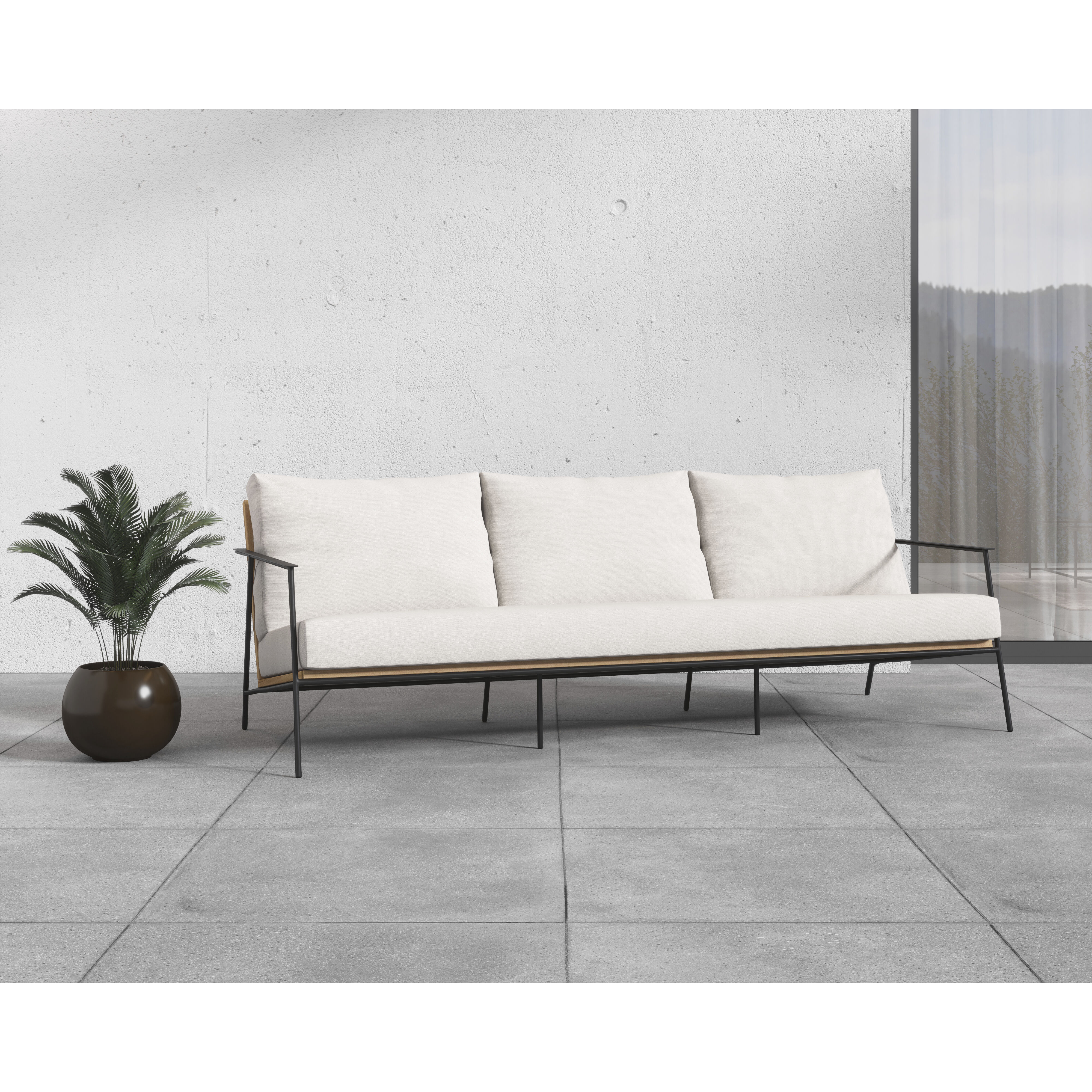 Milan Stinson White Outdoor Sofa